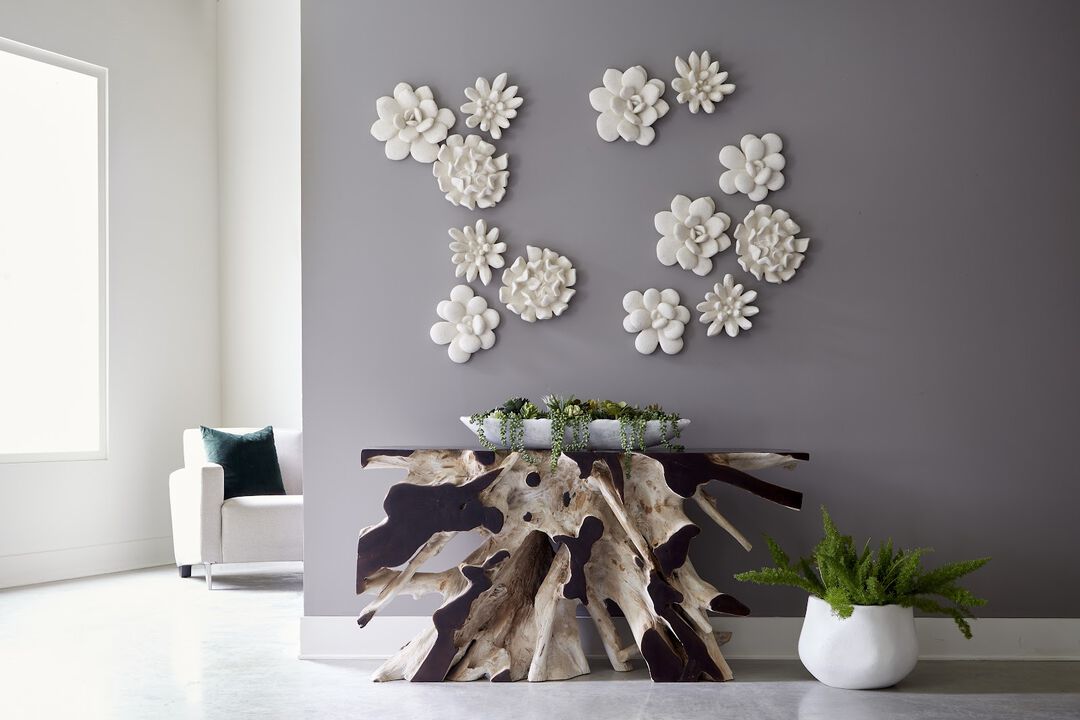 Compactum Succulent Wall Art in White