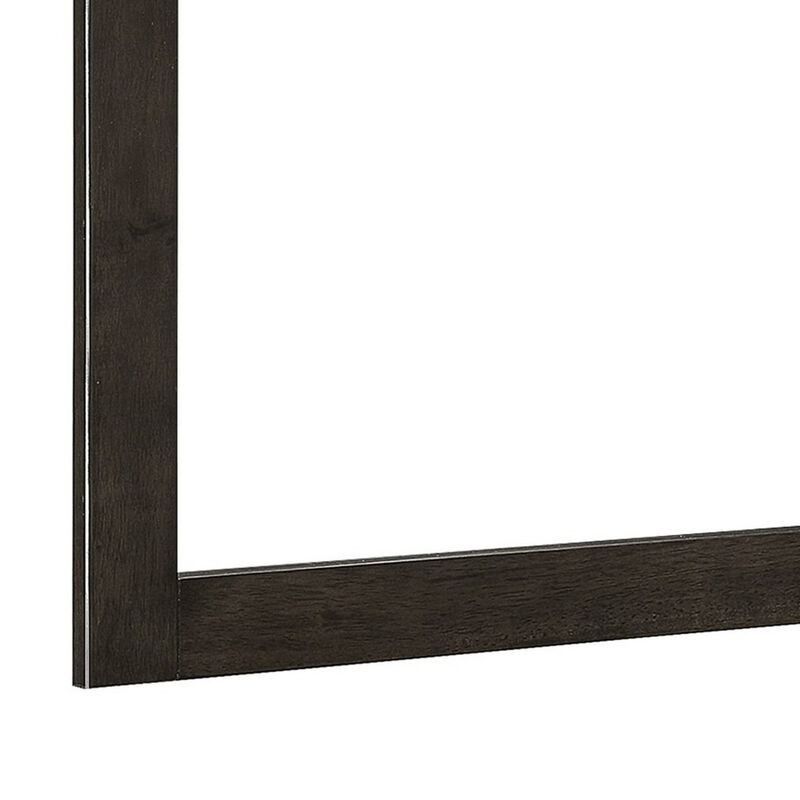 35 x 42 Inch Rectangular Wood Frame Dresser Mirror, Molded, Charcoal Gray - Benzara