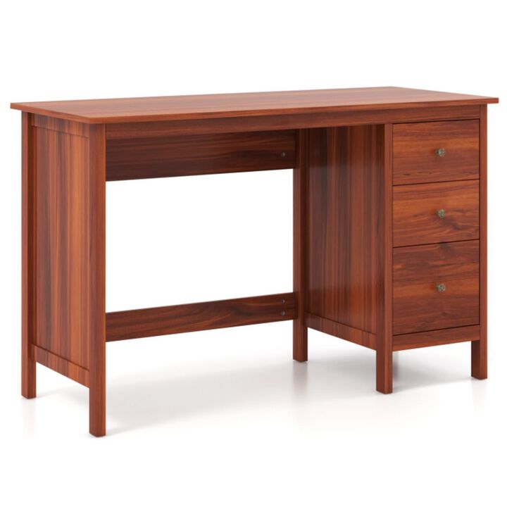 Hivvago 3-Drawer Home Office Study Computer Desk with Spacious Desktop