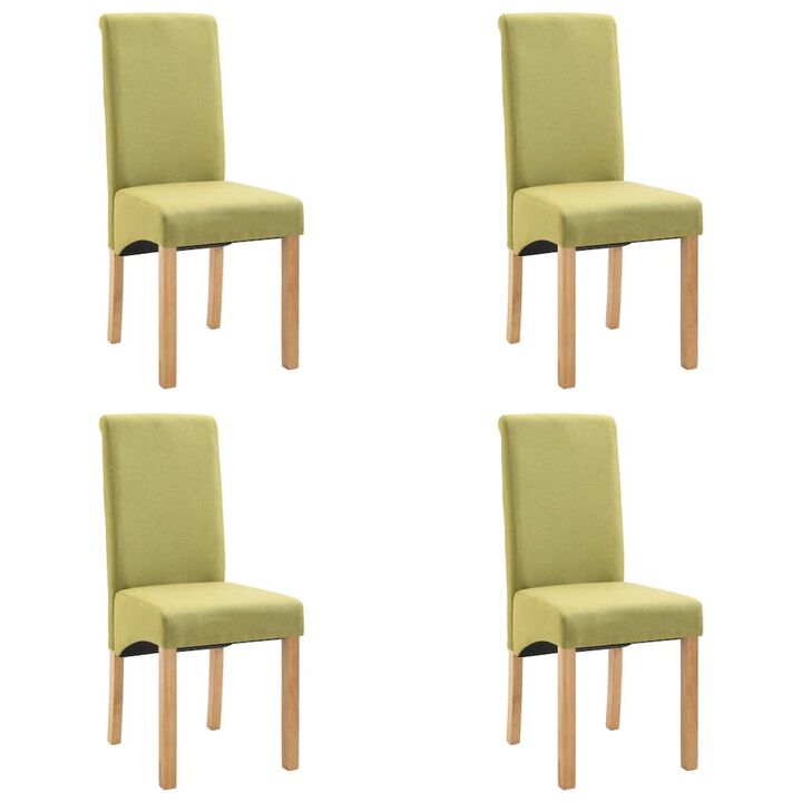 vidaXL Dining Chairs 4 pcs Green Fabric