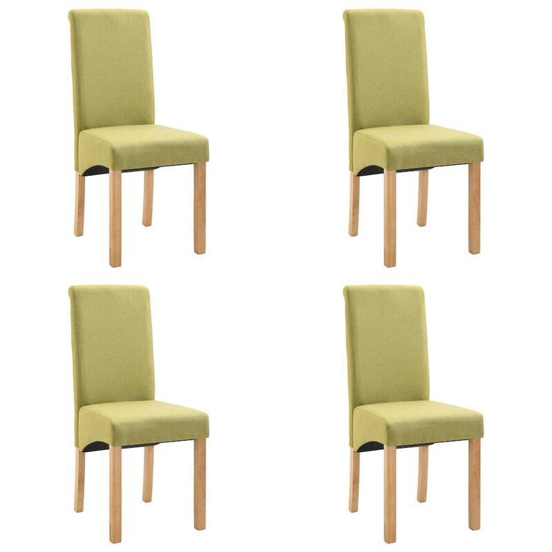 vidaXL Dining Chairs 4 pcs Green Fabric