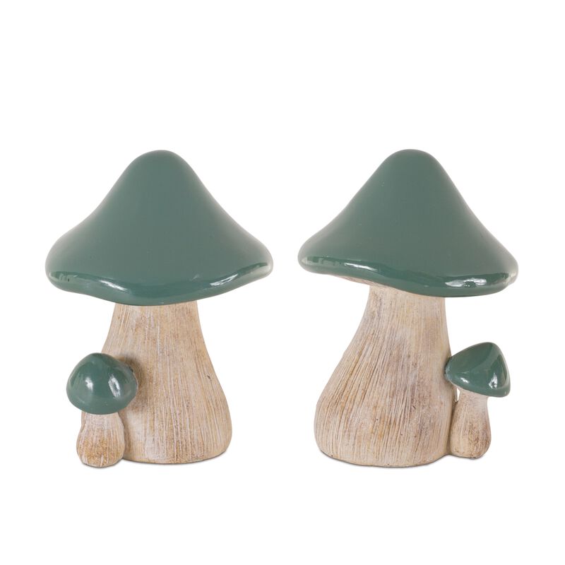 Set of 2 Resin Mushroom Sculptures – Fun Garden Decorations for Yard, Lawn, and Patio