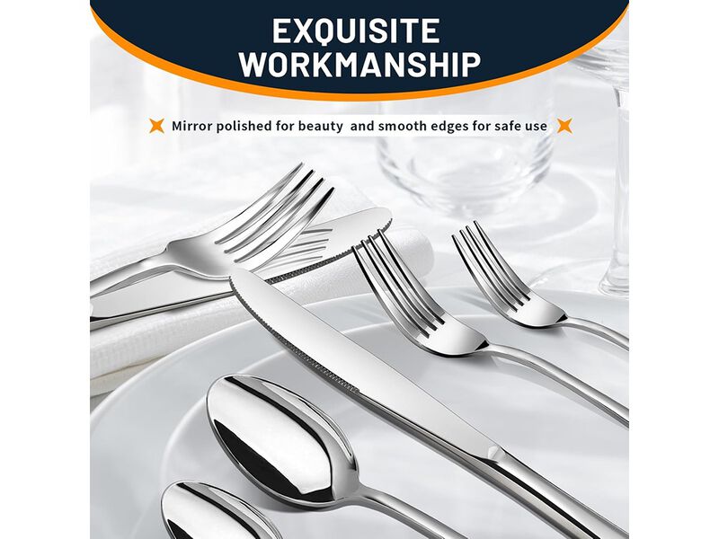 Nice Kitchen Silverware Set, 40 Piece Stainless Steel Cutlery Sets for 8