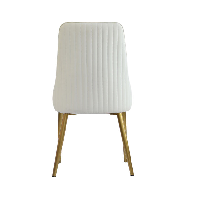 Spongefilled dining chair, wood/metal legs(Set of 2)