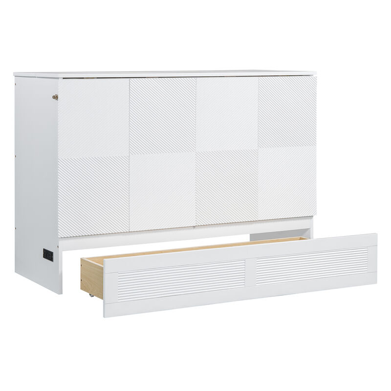 Merax Murphy Bed with Drawer and USB Ports