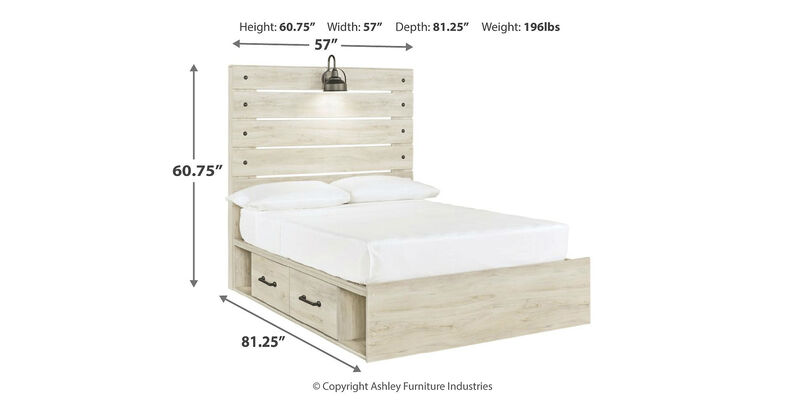 Cambeck Full Panel Bed with 2 Storage Drawers