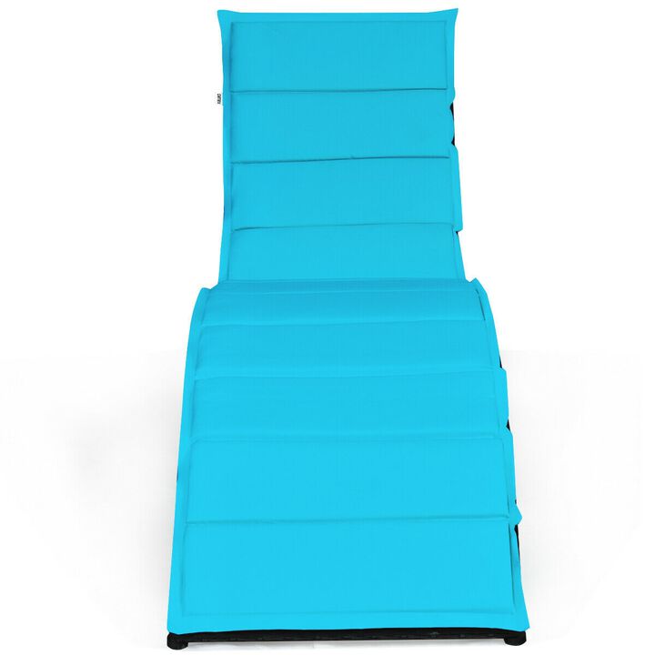 Foldable Patio Lounge Chair with Cushion for Backyard