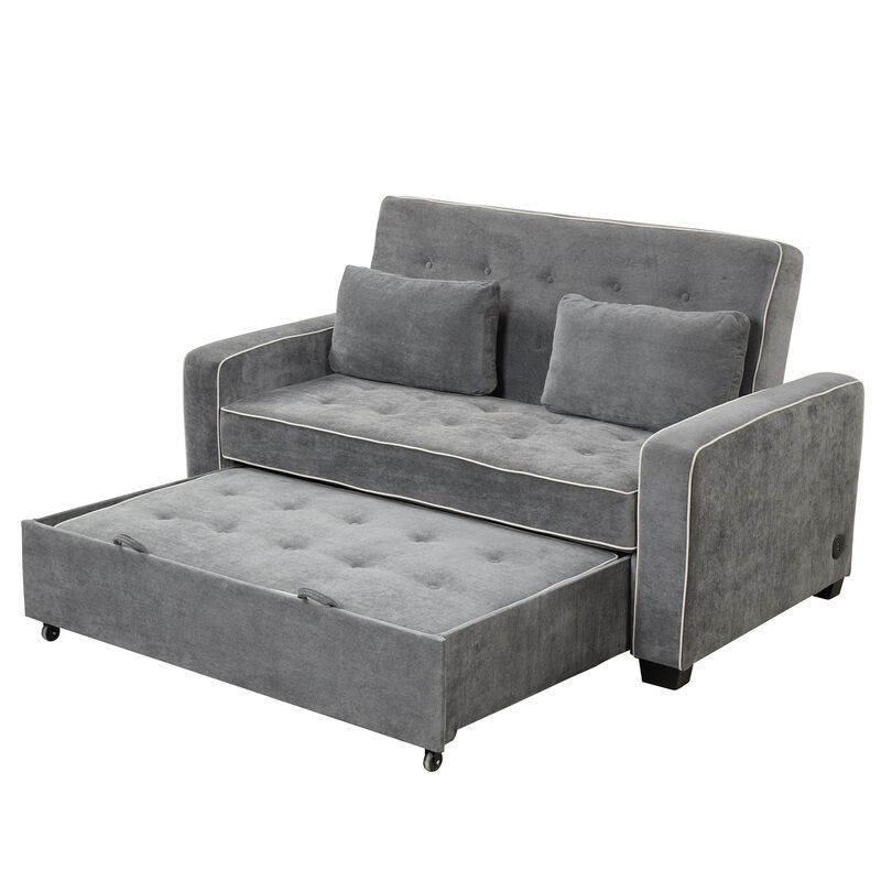 Merax Pull Out Sleeper Sofa Bed with Dual USB Charging Port