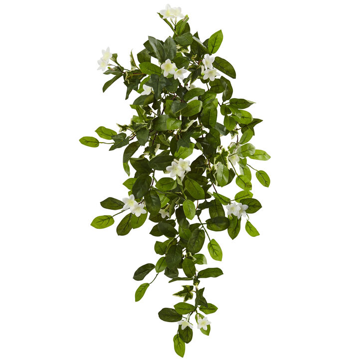 Hivvago 19" Mixed Stephanotis & Ivy Hanging Artificial Plant (Set of 4)