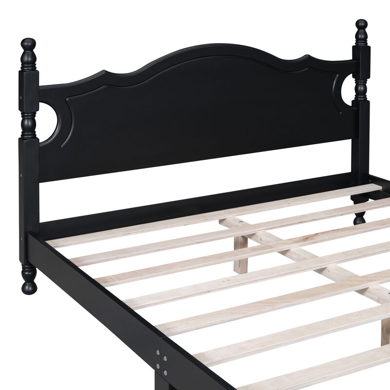 Merax Vintage Wood Platform Bed Frame