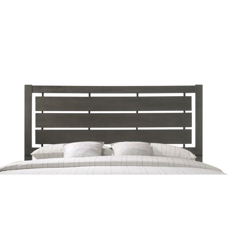 Streamdale Gray Geometric Queen Bed with Arched Headboard