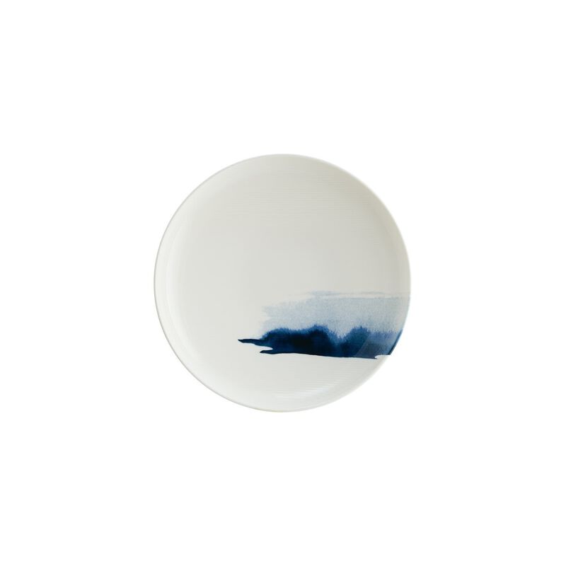 Blue Wave dia.9.75" h:2" Round Decorated Porcelain Deep Plate