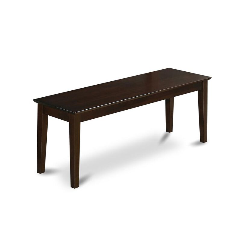 East West Furniture Capri  bench  with  wood  seat  in  Cappuccino