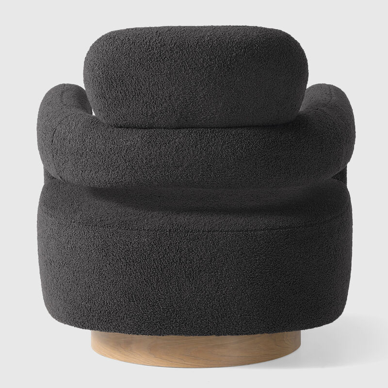 WestinTrends Mid-Century Modern Sherpa Swivel Barrel Accent Chair