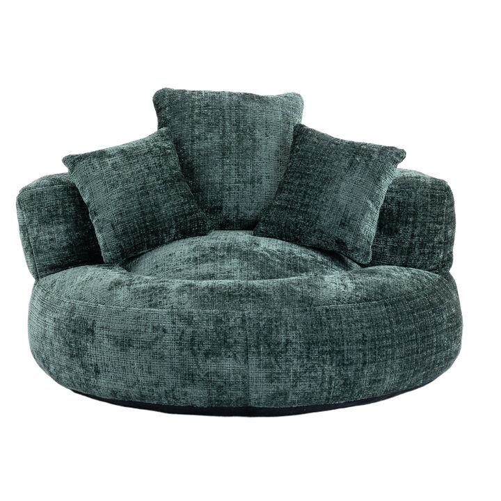 Merax Single Gaming Sofa Bean Bag Chenille Chair Couch with 3 Pillows