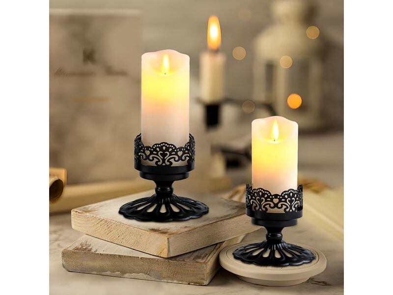Antizer Candle Holders Set 3-4/5” Hight Elegant Iron Metal Candlesticks