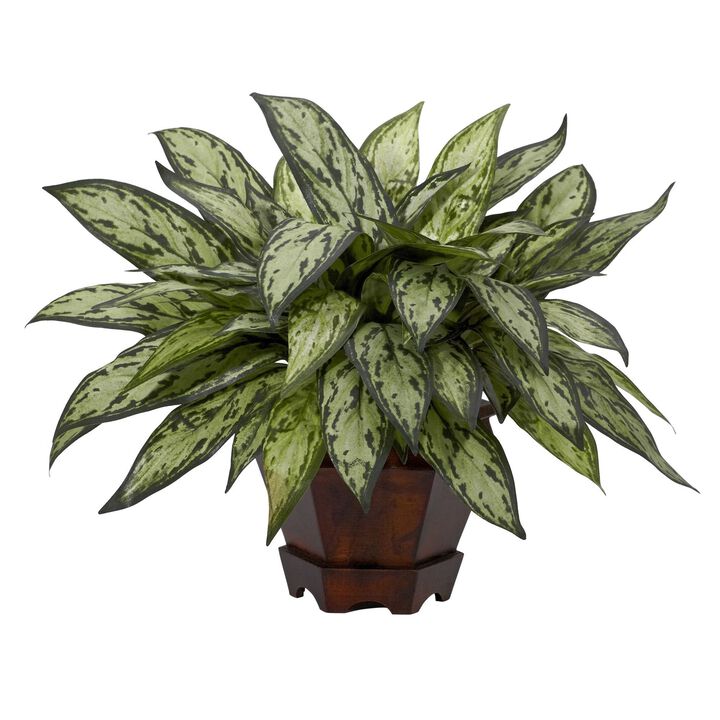 Nearly Natural Triple Silver Queen w/Hexagon Vase