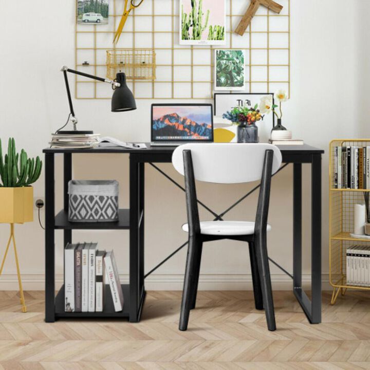 Computer Desk with Bamboo Top & 2 Storage Shelves