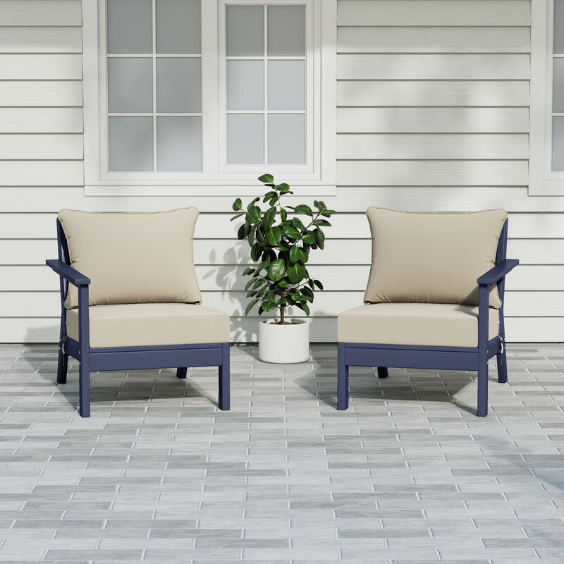 WestinTrends Outdoor Patio HDPE Loveseat Sofa with Patio Cushions