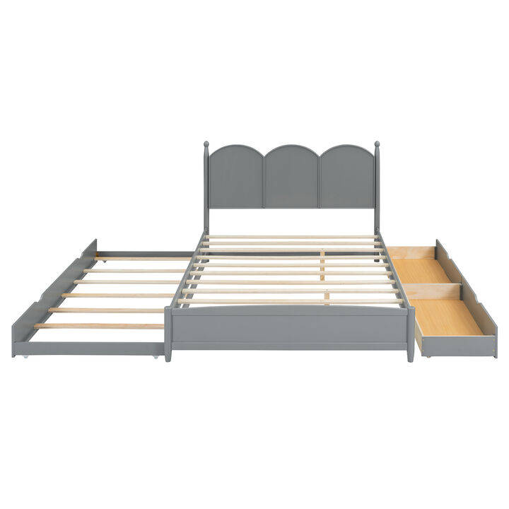 Merax Platform Bed with Drawers and Twin XL Trundle