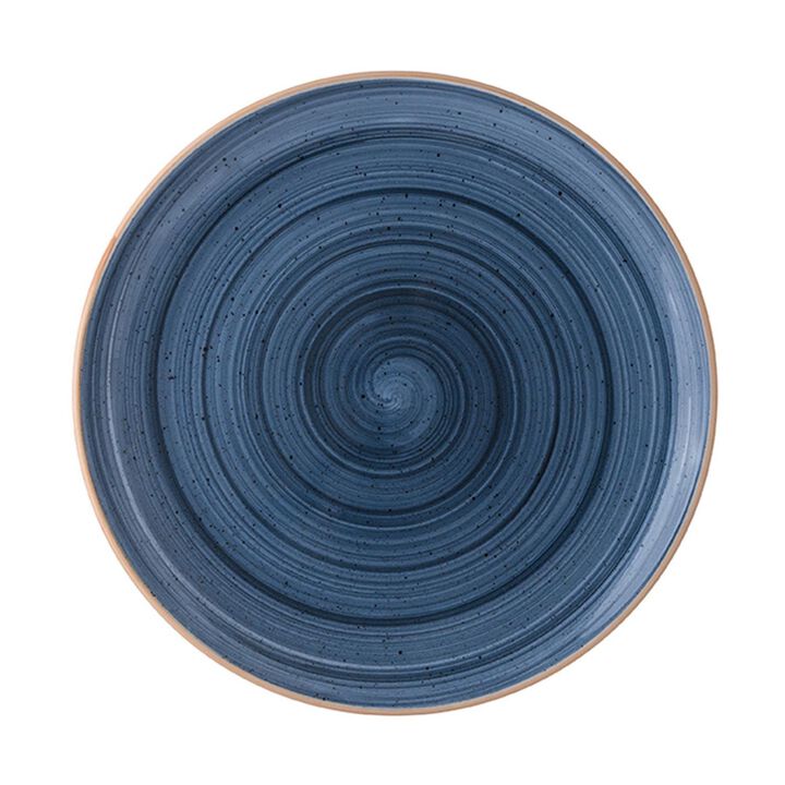 Dusk dia.8.25" Round Blue Porcelain Plate (Set of 4)