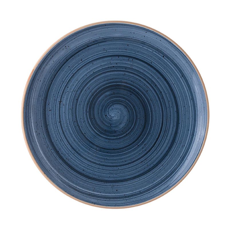 Dusk dia.8.25" Round Blue Porcelain Plate (Set of 4)