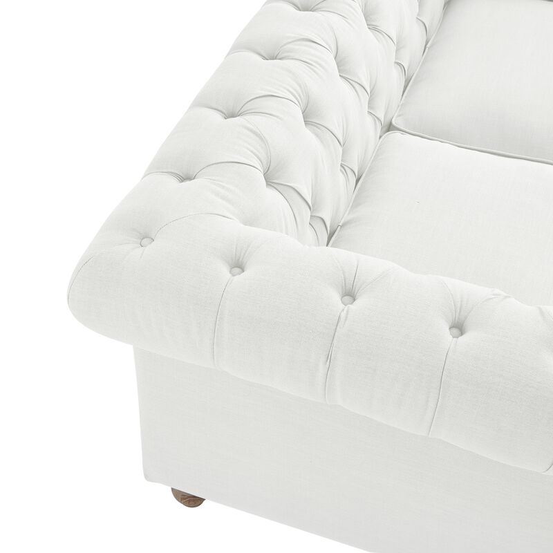 Rustic Manor Bayleigh Linen Chesterfield Loveseat