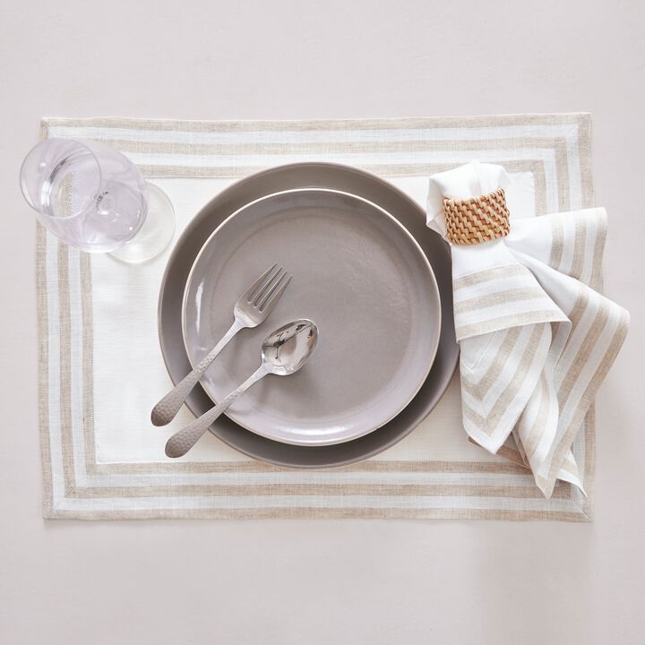 Solino Home 100% Pure Linen Placemats 14 x 19 Inch Set of 4 |Mila