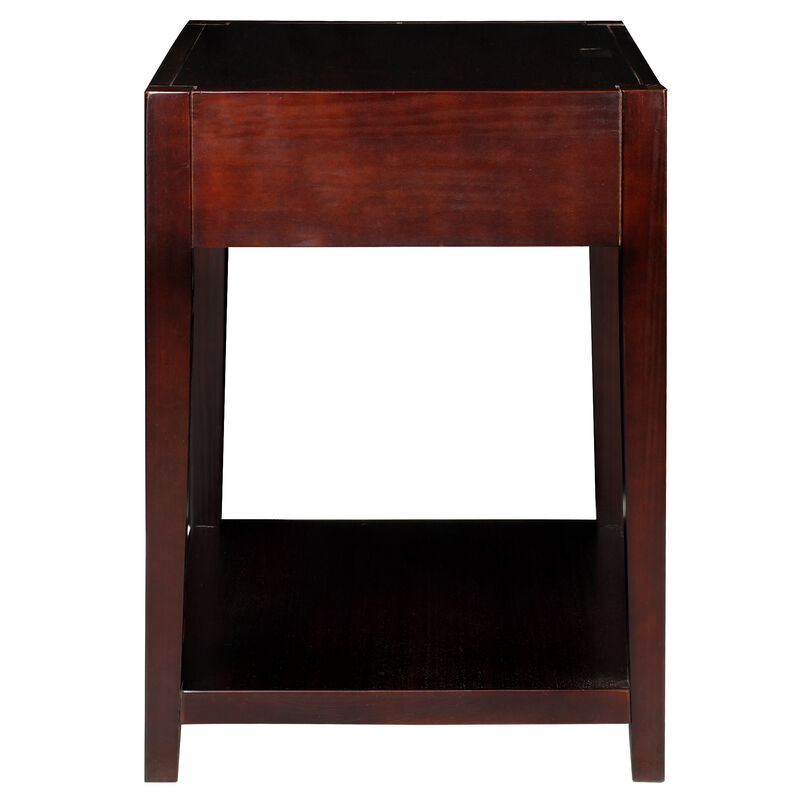 Casual Home Notre Dame Nightstand with USB Ports-Espresso, 18.75 in x 24 in x 26 in (D x W x H)