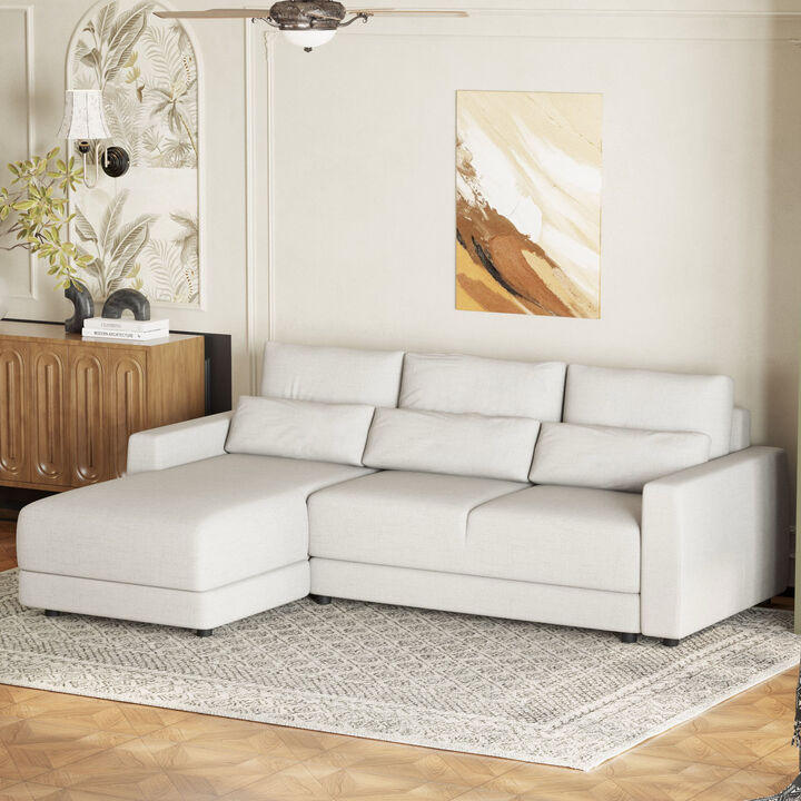 Merax L-shaped Modular Sectional Sofa  with 3 Pillows