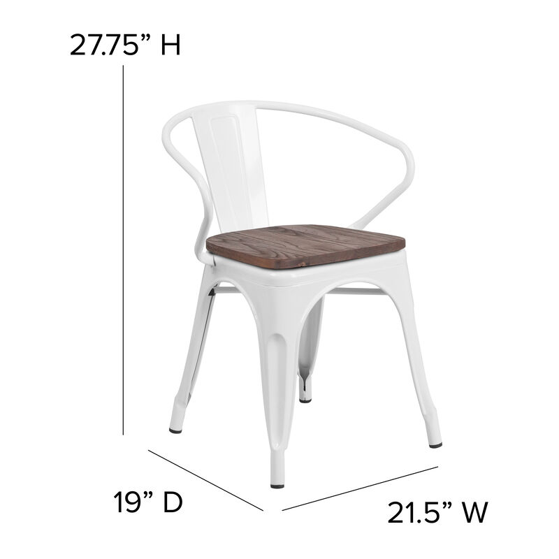Metal/Wood Colorful Restaurant Chairs
