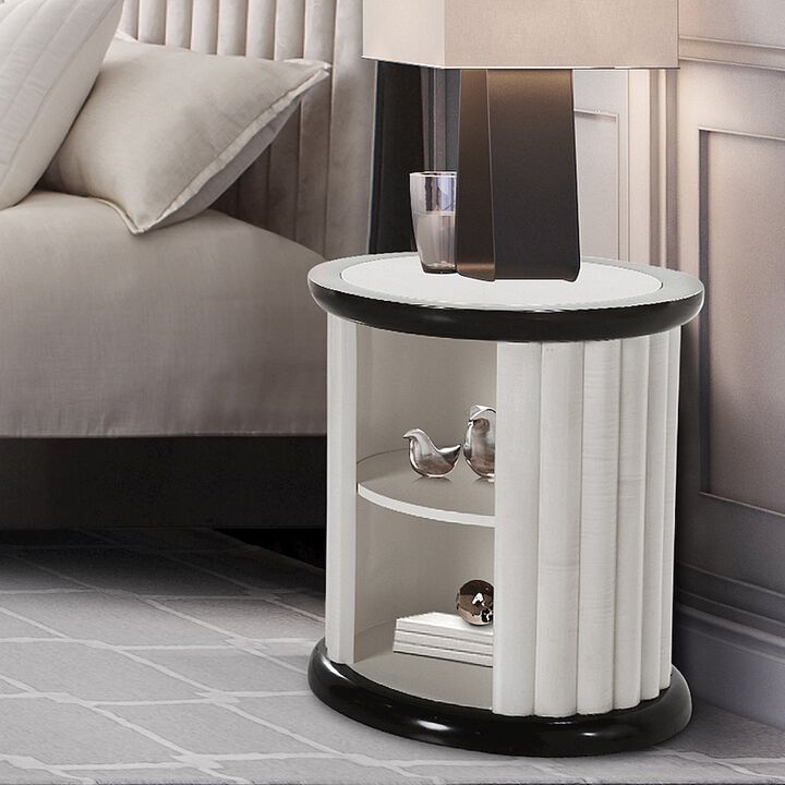 Michael Amini Paris Chic Round End Table - Espresso