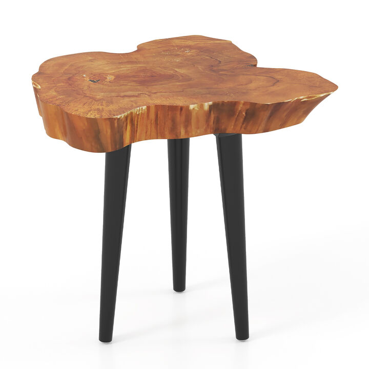 End Table with Mahogany Tapered Legs for Elegant Living Room or Bedroom Decor