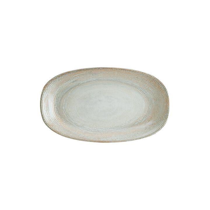 Patera 13" x 7.5" x h:1.5" Oval Decorated Porcelain Platter