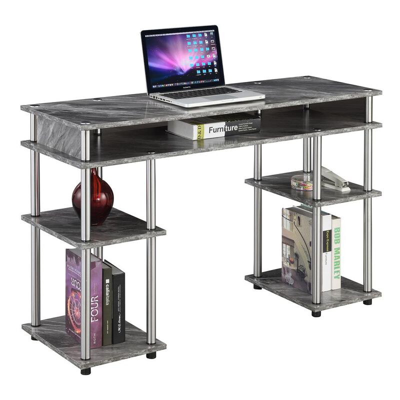 Convenience Concepts Designs2Go No Tools Student Desk, Gray Marble