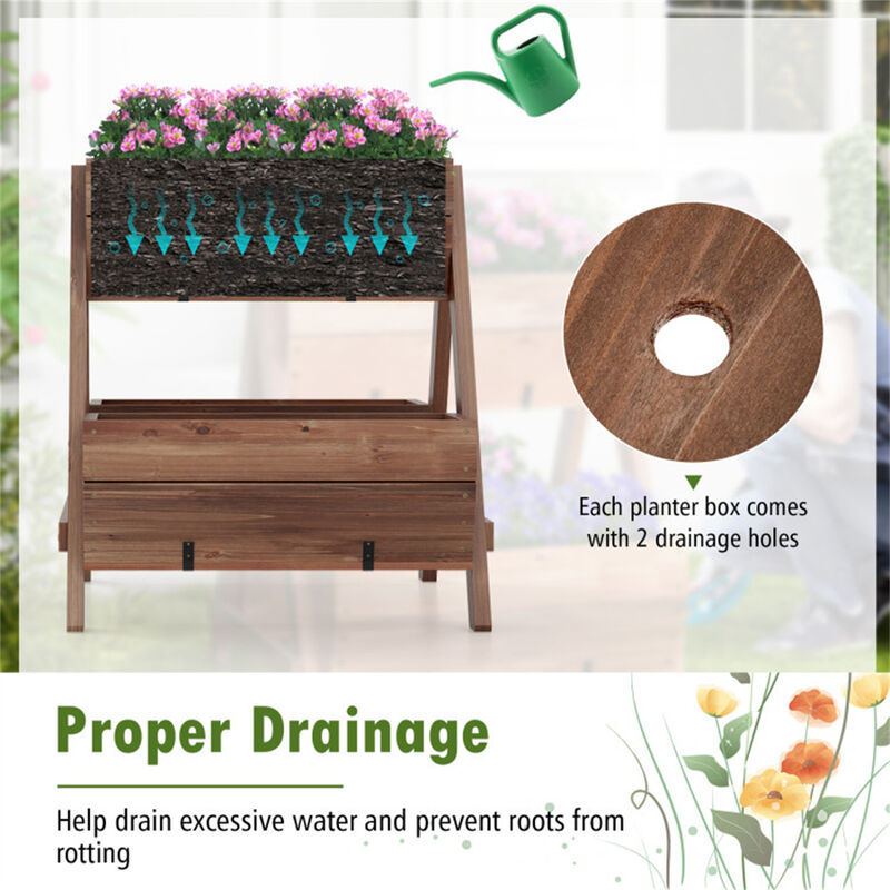 Tall Wooden Garden Bed, Elevated Planter for Small Space Gardening