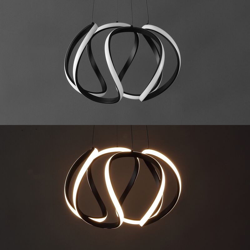 Euphoria 18.5" 1-Light Contemporary Designer Aluminum/Iron Scribble Integrated LED Pendant Light