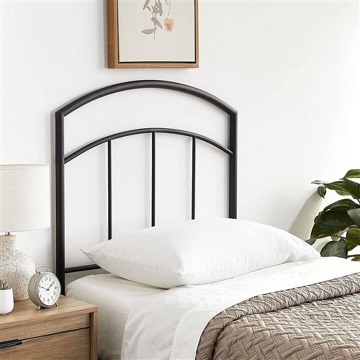 Hivvago Twin size Transitional Headboard in Textured Black Metal Finish