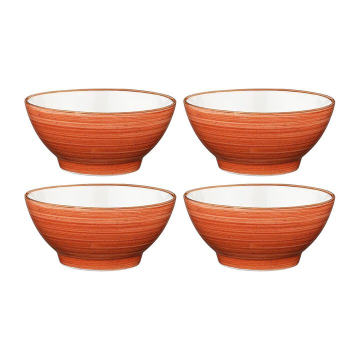 Terracota dia.4.75" h:2.25" 10 oz. Round Terracotta Porcelain Bowl (Set of 4)