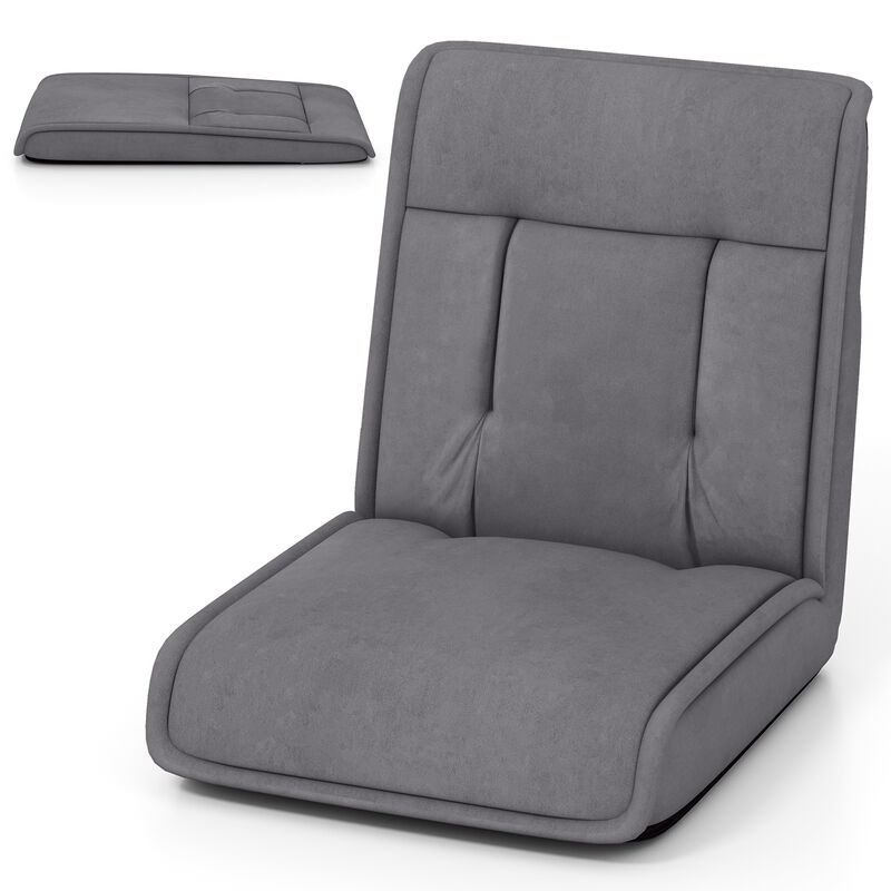 Folding Floor Chair Convertible Lazy Chair with 14-Poistion Adjustable Backrest
