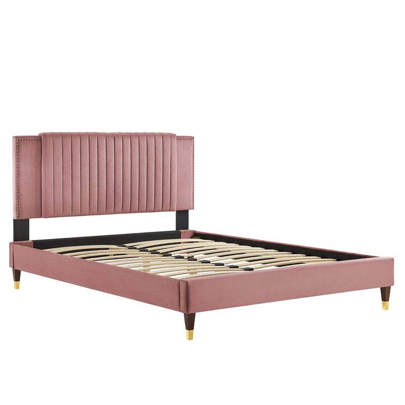 Modway - Zahra Channel Tufted Performance Velvet Twin Platform Bed