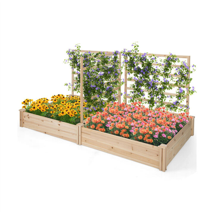 Outdoor Raised Garden Bed Planter Box for Vegetables and Flowers