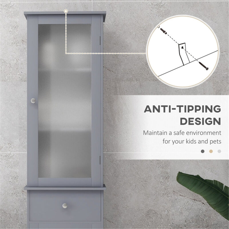Bathroom Storage Cabinet with Doors & Shelves for Space-Saving Organization and Elegant Bathroom Décor
