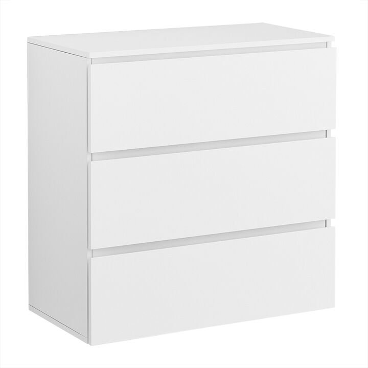 3-Drawer White Wood Chest of Drawers Bedside Table Storage Dresser Freestanding Cabinet 30 in. W x 32 in. H x 16 in. D