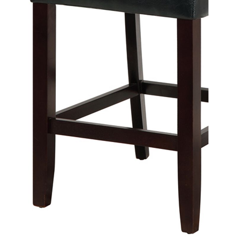 Wood & Polyurethane High Chair, Black & Brown, Set of 2 - Benzara
