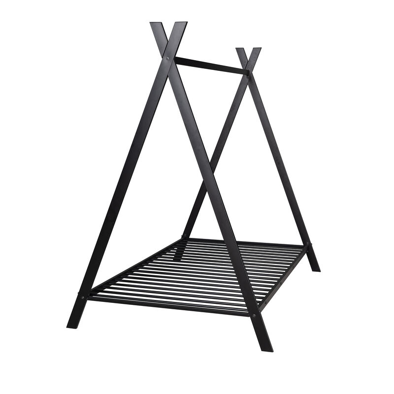 Wooden House Bed Frame with Canopy Tent for Kids & Toddlers Stylish Montessori Floor Bed