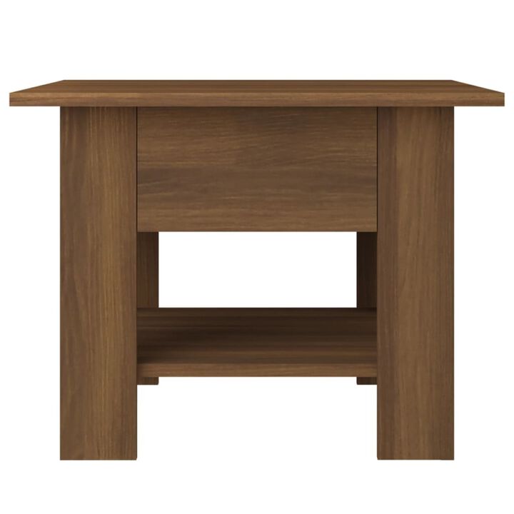 vidaXL Coffee Table Brown Oak 21.7"x21.7"x21.7" Chipboard