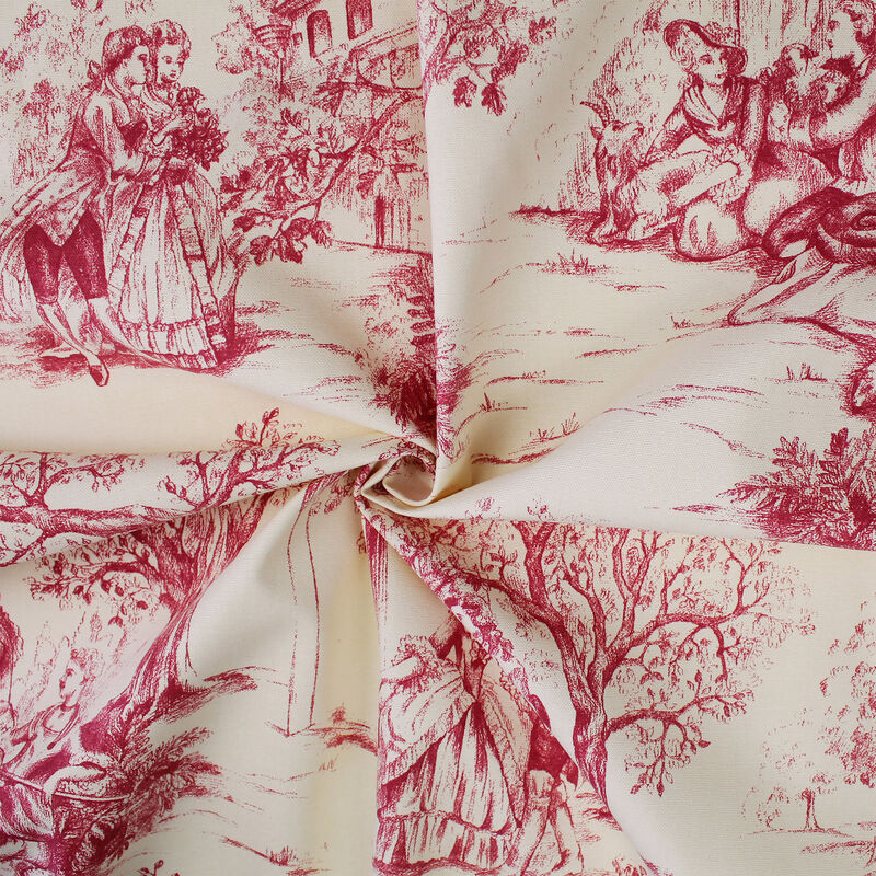 6ix Tailors Fine Linens Archamps Toile Red Decorative Throw Pillows