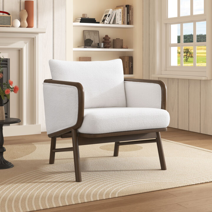 Merax Upholstered Armchair Fabric Accent Chair