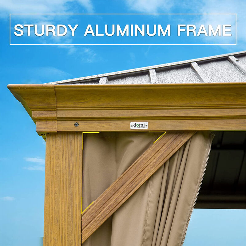 12'X 16' Aluminum Hardtop Gazebo with Curtains & Netting